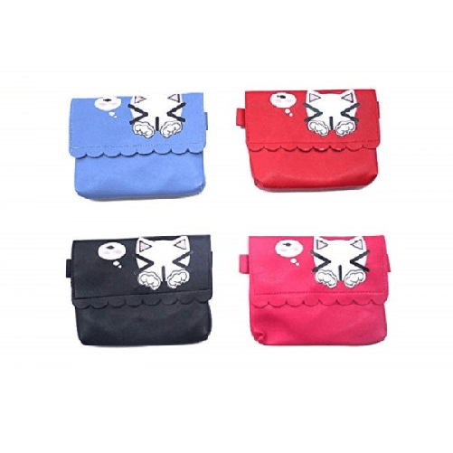 Trade Shop Traesio-borsa Tracolla Gatto Faccine Portafoglio Passeggiata 18x15x2.5cm Bambina Donna -