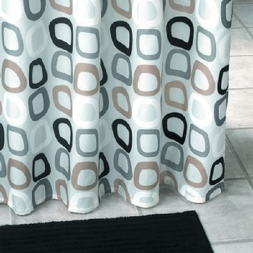 Trade Shop Traesio-tenda Doccia Vasca Bianca In Poliestere 180 X 200cm Tendina Bagno Con Ganci -