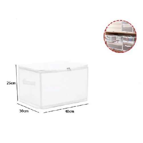 Cleafe-box Scatola Salvaspazio Portatutto Contenitore Organizer Armadi 40x30x25cm 59974 -