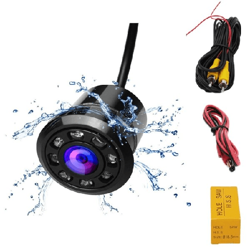Retrocamera Telecamera Retromarcia Angolo 170° Con 8 Led A Molla Mini A Colori -