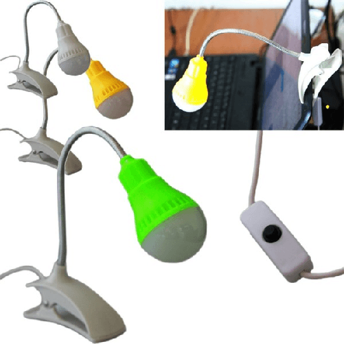 Lampada Luce A Led Con Clip Per Pc Notebook Lettura Usb Flessibile Orientabile -