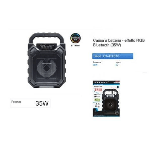 Maxtech-cassa Speaker Bluetooth Effetto Rgb Altoparlante Portatile Batteria 35w Ca-bt010 -