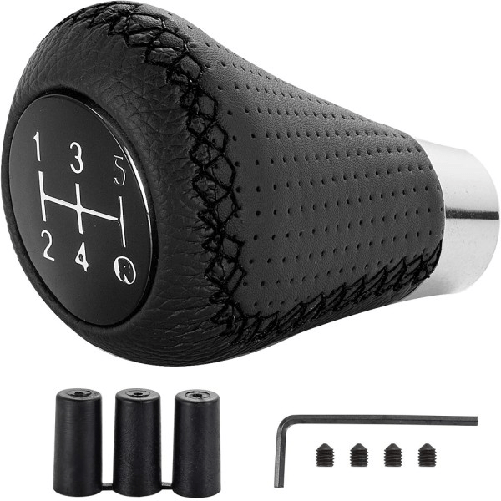 Pomello Leva Cambio Pelle Universale Per Auto 5 Marce Adattatori 8mm 10mm 12mm -