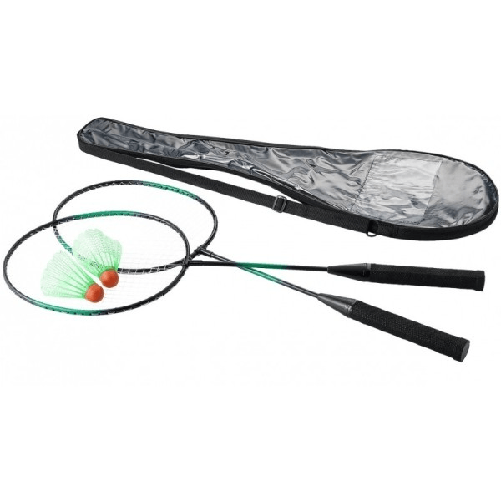 Trade Shop Traesio-set 2 Racchette + 2 Palline Volano Badminton Sport Tennis Gioco Con Custodia -