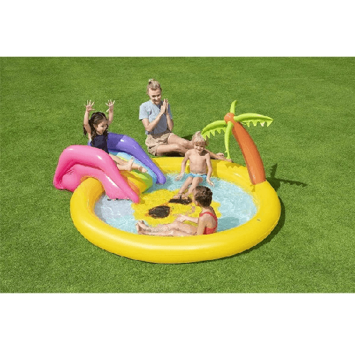 Piscina Gonfiabile Giardino Per Bambini Con Scivolo 237x201x104cm Sunnyland 53071 -