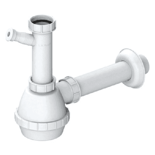 Sifone A Bottiglia Moplen 1 Via Con Attacco Lavastoviglie 1" 1/2 X40 -