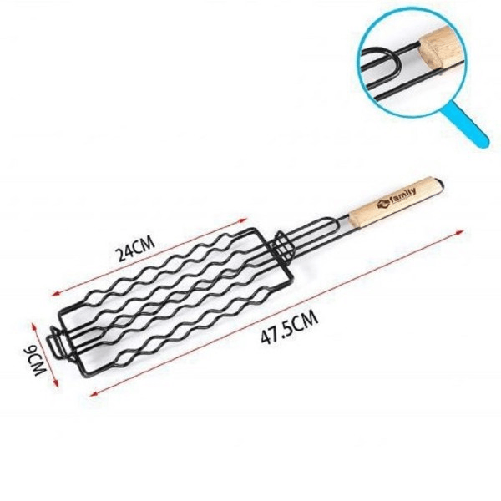 Griglia Per Barbecue 47.5x24x9cm Per Braciata Wurstel Hot Dog Carne Verdure 802059 -