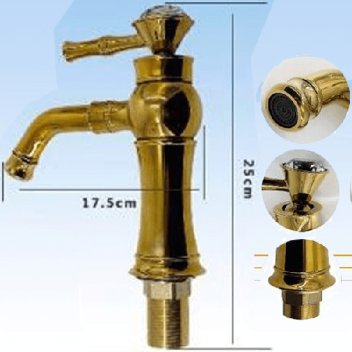 Rubinetto Miscelatore Monocomando Lavabo Lavello Bagno Cucina Ottone Dorato Oro -
