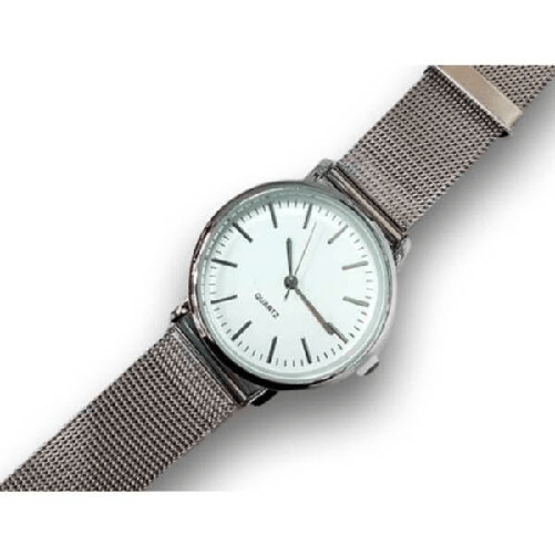 Trade Shop Traesio-orologio Polso Donna Analogico Quarzo Moderno Fashion Casual Silver Fondo Bianco -