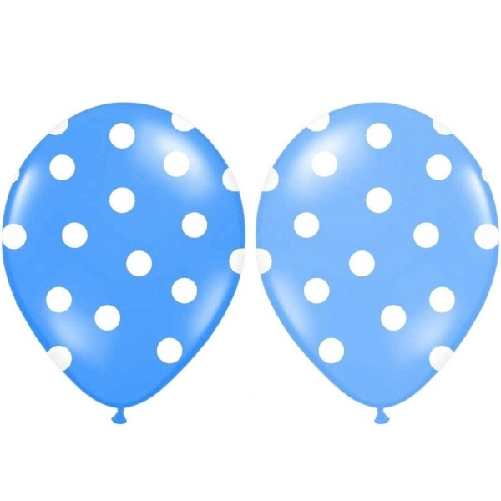 Trade Shop Traesio-set 240 Pezzi Palloncini Colore Blu Pois Feste Compleanni Party Bambini -