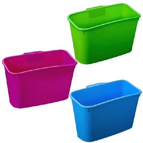 2 Cesti In Plastica Per Briccole Immondizia Raccolta Differenziata Gancio -