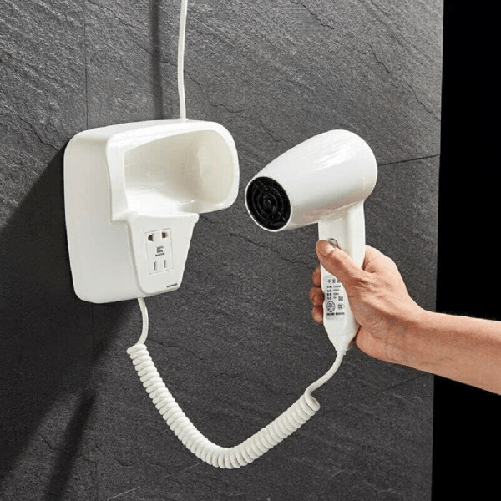 Trade Shop Traesio-asciugacapelli Da Parete 1200w Phon Bagni Alberghi Hotel Spogliatoi 2 Velocita' -