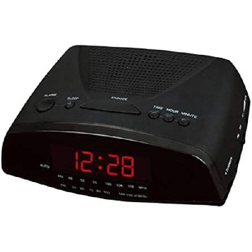 Trade Shop Traesio-radiosveglia Digitale Radio Sveglia Cr-9905 Radio Pll Fm Con Display A Led Rossi -