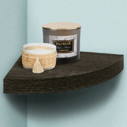 Mensola Parete Angolare Scaffale Ripiano Ad Angolo In Legno Mdf Wenghe 24 X 4 Cm -