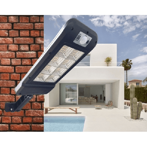 Trade Shop Traesio-faro Lampione Stradale Pannello Solare Fotovoltaico Sensore 128 Led Smd Hs-8013c -