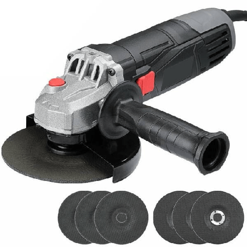 Trade Shop Traesio-smerigliatrice Angolare 750w Flex Frullino 125mm 6 Dischi E Manico Regolabile -