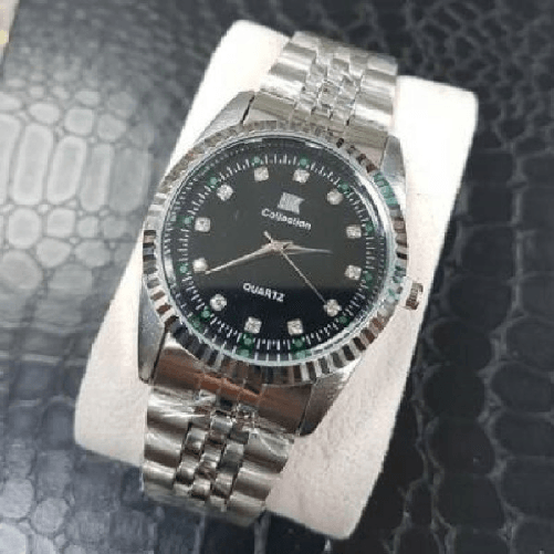 Trade Shop Traesio-orologio Da Polso Ik Collection Uomo Donna Analogico Al Quarzo Silver Fondo Nero -