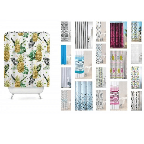 Tenda Doccia Antimuffa Per Bagno Da 180x200cm Con 12 Gancetti Per Bastone Asta -