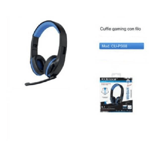 Maxtech-cuffie Gaming Ps4 Pc Cuffia Con Filo Microfono Vivavoce Jack Aux 3,5mm Cu-ps08 -