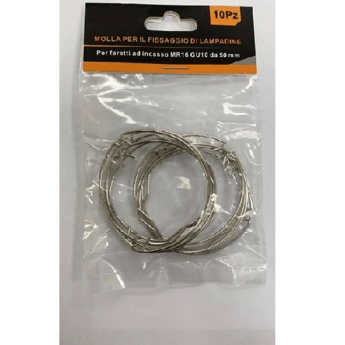 Trade Shop Traesio-molla Per Fissaggio Lampadine Di Ricambio Per Porta Faretti In Gesso 50mm Ml-50 -