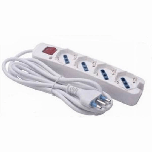 Multipresa 4 Uscite Universali Con Interruttore Luminoso Spina 16a Cavo 3mt 80190n -