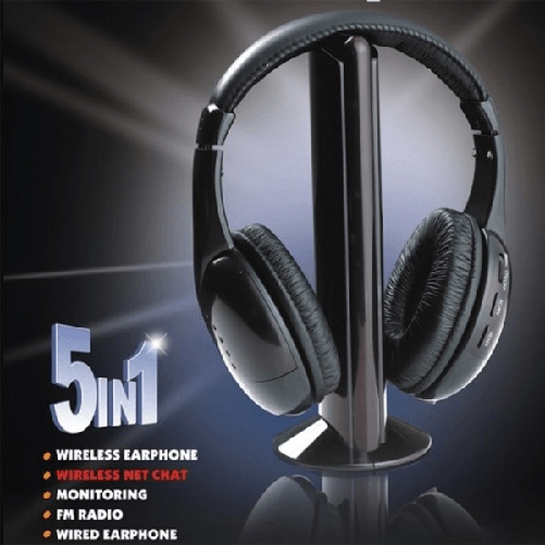 Trade Shop Traesio-cuffia Cuffie Wireless 5 In 1 Senza Fili Wi-fi Microfono Radio Fm -