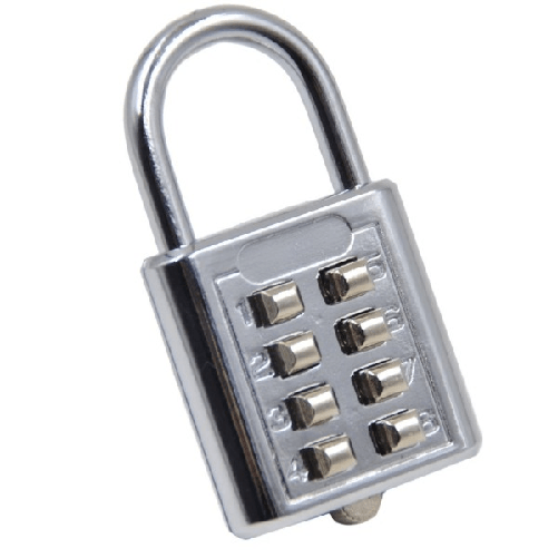 Trade Shop Traesio-catenaccio Lucchetto A Combinazione Per Armadietto Spogliatoio 8 Cifre 35mm -