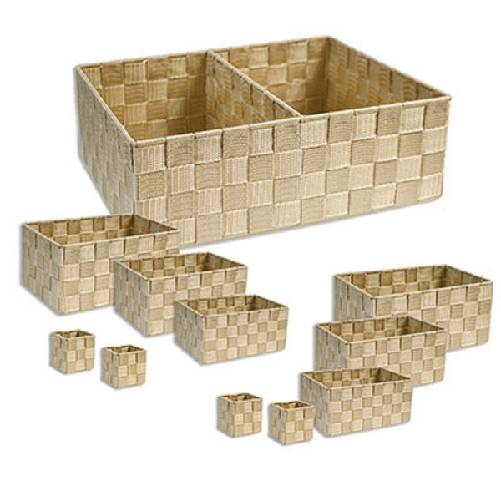 Set Scatole In Tessuto Porta Oggetti Organizer Da Bagno Armadi Scaffali 79155 -