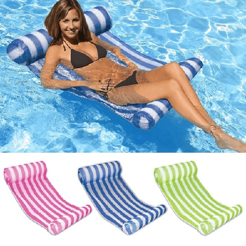 Trade Shop Traesio-materassino Telo Amaca Gonfiabile Per Piscina Mare Relax In Tessuto Pvc 130x70cm -