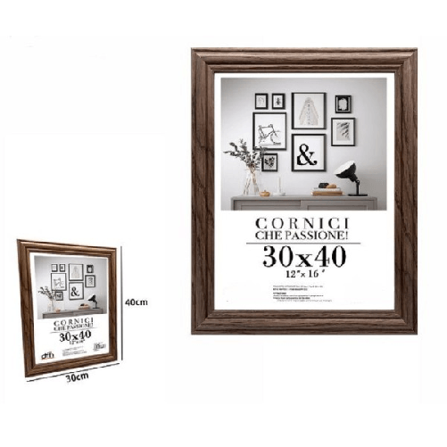 Trade Shop Traesio-cornice Per Foto Porta Fotografie Quadri Tele 30x40 Cm Modello Legno Scuro 71639 -