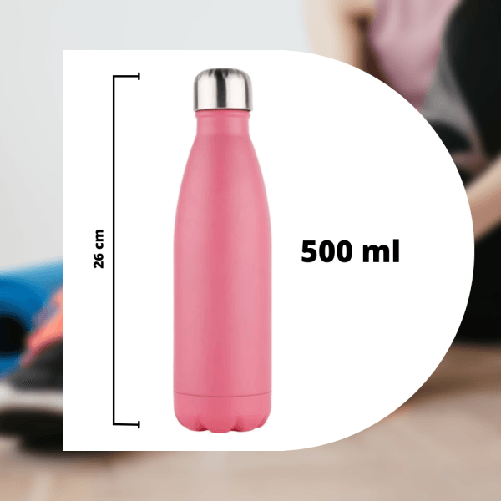 Trade Shop Traesio-borraccia Sportiva 500 Ml Acciaio Inox Doppia Parete Per Sport Scuola Campeggio -
