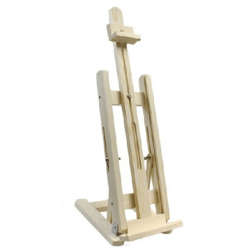 Cavalletto Pittorico Legno Inclinabile Regolabile Per Pittura Tele Quadri 50cm -