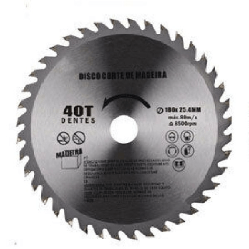 Trade Shop Traesio-disco Taglio Legno Smerigliatrice Angolare Circolare Sega 180x25.4 Mm 40 Denti -
