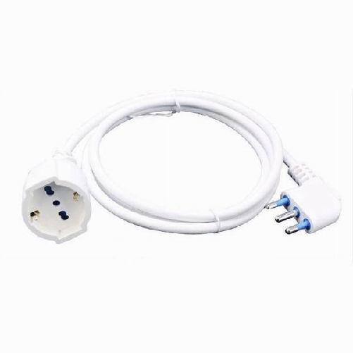 Trade Shop Traesio-prolunga Lineare Cavo A 90° 10 Mt Spina 16a Presa Schuko Universale Bianca 83290 -