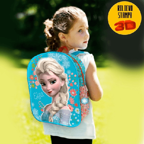 Trade Shop Traesio-zaino Zainetto Frozen Elsa Con Rilievo 3d Disney Bambine Scuola Asilo Elementari -