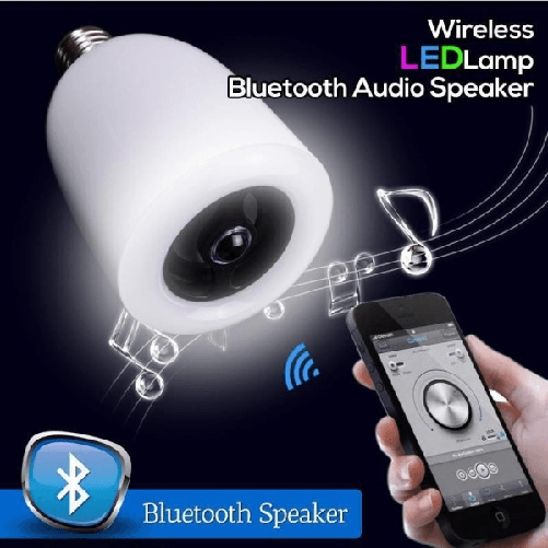 Lampada Lampadina Led E27 Con Cassa Speaker Bluetooth E Telecomando -