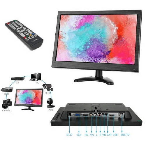 Trade Shop Traesio-monitor Hdmi Vga Schermo Lcd Tft 13.3 Pollici 1080p Altoparlante Bnc Usb Rca -