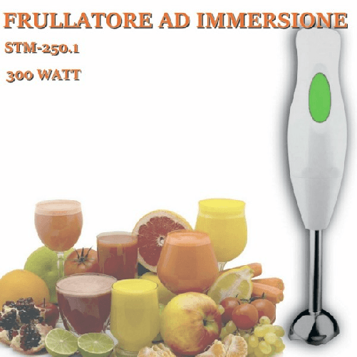 Frullatore Ad Immersione Mixer Lame Acciaio Inox Minipimer Sbattitore Tritatutto -