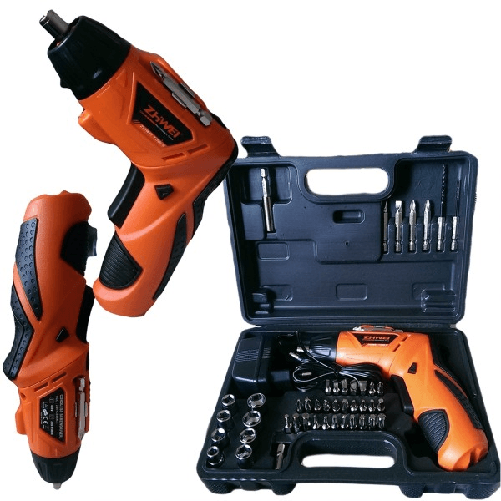 Trade Shop Traesio-trapano Avvitatore 4.8 Volt 45pz Con Innesti Accessori Convertibile In Verticale -