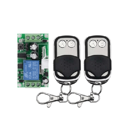 Trade Shop Traesio-kit Ricevitore Relè+ 2 Telecomandi Universale Radiocomando 433mhz Cancelli Luci -