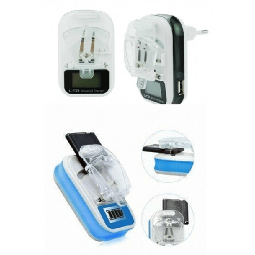 Caricabatteria Universale Caricatore Lcd Usb Per Cellulare Smartphone Fotocamera -