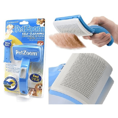Trade Shop Traesio-petzoom Spazzola Autopulente Pettine Sottopelo Per Peli Cane Gatto Pet Zoom -