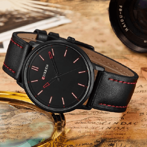 Trade Shop Traesio-orologio Da Polso Curren 8233 Uomo Analogico Quarzo Moderno Nero -