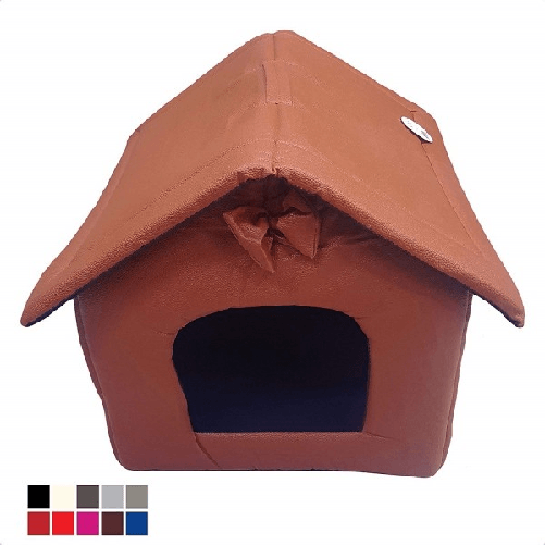 Trade Shop Traesio-cuccia Casetta Letto Pieghevole Tenda Portatile Ecopelle 47x45x45 Cm Cane Gatto -