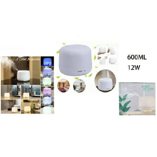 Trade Shop Traesio-aromaterapia 7 Led Umidificatore Ad Ultrasuoni Depuratore 600ml Diffusore -