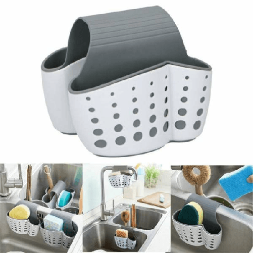 Porta Spugne Organizzatore Portaoggetti Lavello Cucina Salvaspazio 2 Scomparti -
