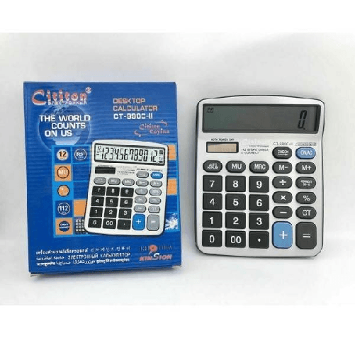 Calcolatrice Elettronica Digitale Cititon Ct-990c-ii 12 Cifre Solare Display -