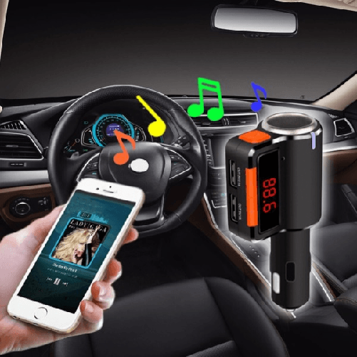 Trade Shop Traesio-trasmettitore Vivavoce Bluetooth Con Display Fm Lettore Usb Mp3 Modulatore Auto -