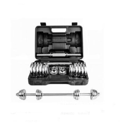 Trade Shop Traesio-set Maniglie Manubri Dumbbell Bilanciere 30kg Regolabile Body Building Palestra -