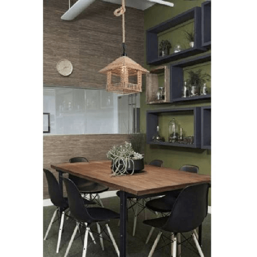 Trade Shop Traesio-lampadario In Corda Canapa Stile Vintage Retro Lampada Country Attacco E27 A56 -